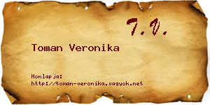 Toman Veronika névjegykártya
